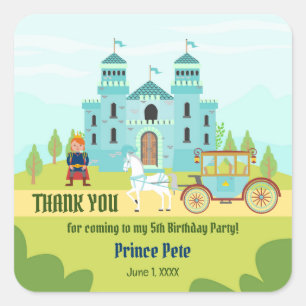 Royal Prince Boy verjaardagsfeestje Vierkante Sticker
