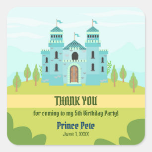 Royal Prince Boy verjaardagsfeestje Vierkante Sticker