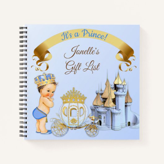 Royal Prince Castle Carriage Blue Gold Blue Notitieboek (Voorkant)
