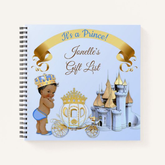 Royal Prince Castle Carriage Blue Gold Blue Notitieboek (Voorkant)
