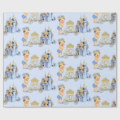 Royal Prince Castle Carriage Blue Gold Boy Cadeaupapier (Vlak)