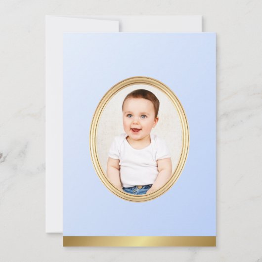 Royal Prince Castle Carriage Blue Gold Boy Foto Kaart (Achterkant)