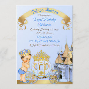 Royal Prince Castle Carriage Blue Gold Boy Foto Kaart