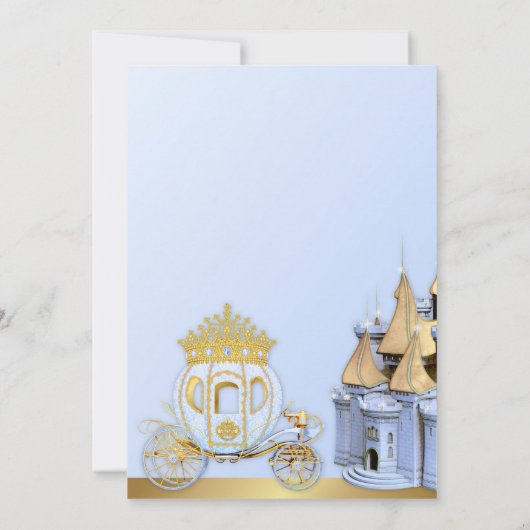 Royal Prince Castle Carriage Blue Gold Boy Kaart (Achterkant)