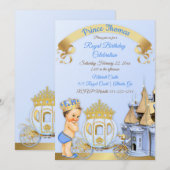 Royal Prince Castle Carriage Blue Gold Boy Kaart (Voorkant / Achterkant)