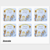 Royal Prince Castle Carriage Blue Gold Boy Vierkante Sticker (Vel)