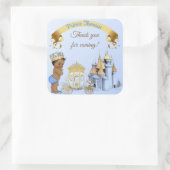 Royal Prince Castle Carriage Blue Gold Boy Vierkante Sticker (Tas)
