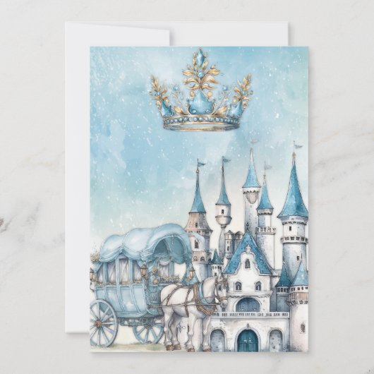 Royal Prince Castle Draak Kroon Blauw Goud Jongen Kaart (Achterkant)