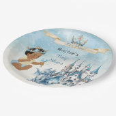 Royal Prince Castle Draak Kroon Blauw Goud Jongen Papieren Bordje (Gekanteld)