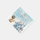 Royal Prince Castle Draak Kroon Blauw Goud Jongen Servet (Hoek)