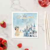 Royal Prince Castle Draak Kroon Blauw Goud Jongen Servet (Insitu)