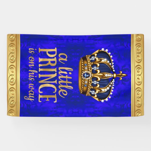 Royal Prince Crown Boy Prince Baby shower Spandoek (Horizontaal)