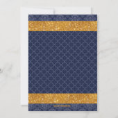 Royal Prince Navy Blauw Goud Wit Baby shower 2 Kaart (Achterkant)