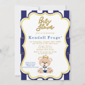 Royal Prince Teddy Bear Baby Shower Invitaties (Voorkant)