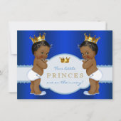 Royal Prince Twin Afro-Amerikaans Baby shower Kaart (Voorkant)