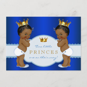 Royal Prince Twin Afro-Amerikaans Baby shower Kaart