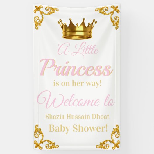 Royal Princess Baby shower Banner (Verticaal)