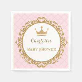 Royal Princess Baby shower Papier servet Roze Goud