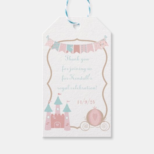 Royal Princess Birthday Party Favor Cadeaulabel (Voorkant)