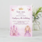 Royal Princess Birthday Uitnodiging (Staand voorkant)