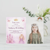 Royal Princess Birthday Uitnodiging (Staand voorkant)