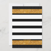 Royal Princess Black White Stripe Gouden Verjaarda Kaart (Achterkant)