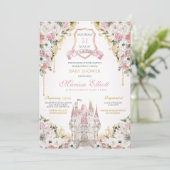 Royal Princess Blush Roze Luxe Baby shower Kaart (Staand voorkant)