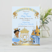 Royal Princess Castle Carriage Blue Gold Girl Kaart (Staand voorkant)