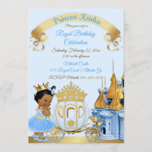 Royal Princess Castle Carriage Blue Gold Girl Kaart