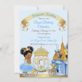 Royal Princess Castle Carriage Blue Gold Girl Kaart (Voorkant)