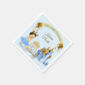 Royal Princess Castle Carriage Blue Gold Girl Servet (Hoek)