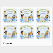 Royal Princess Castle Carriage Blue Gold Girl Vierkante Sticker (Vel)