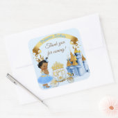Royal Princess Castle Carriage Blue Gold Girl Vierkante Sticker (Envelop)