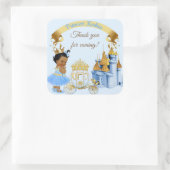 Royal Princess Castle Carriage Blue Gold Girl Vierkante Sticker (Tas)