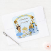 Royal Princess Castle Carriage Blue Gold Girl Vierkante Sticker (Envelop)