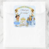 Royal Princess Castle Carriage Blue Gold Girl Vierkante Sticker (Tas)