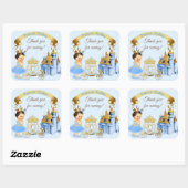 Royal Princess Castle Carriage Blue Gold Girl Vierkante Sticker (Vel)