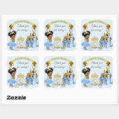 Royal Princess Castle Carriage Blue Gold Girl Vierkante Sticker (Vel)