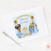 Royal Princess Castle Carriage Blue Gold Girl Vierkante Sticker (Envelop)