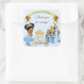 Royal Princess Castle Carriage Blue Gold Girl Vierkante Sticker (Tas)