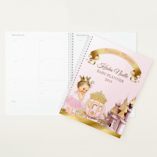 Royal Princess Castle Carriage Girl Pink Gold Planner (Display)