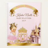 Royal Princess Castle Carriage Girl Pink Gold Planner (Voorkant)