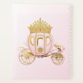 Royal Princess Castle Carriage Girl Pink Gold Planner (Achterkant)