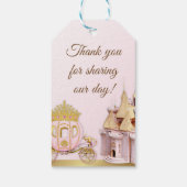 Royal Princess Castle Carriage Pink Gold Girl Cadeaulabel (Achterkant)