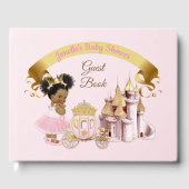 Royal Princess Castle Carriage Pink Gold Girl Gastenboek (Voorkant)