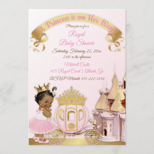 Royal Princess Castle Carriage Pink Gold Girl Kaart