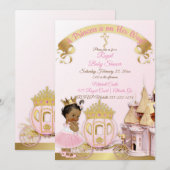 Royal Princess Castle Carriage Pink Gold Girl Kaart (Voorkant / Achterkant)