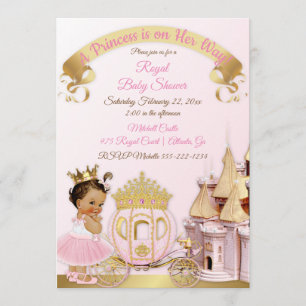 Royal Princess Castle Carriage Pink Gold Girl Kaart
