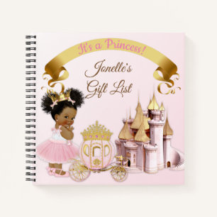 Royal Princess Castle Carriage Pink Gold Girl Notitieboek