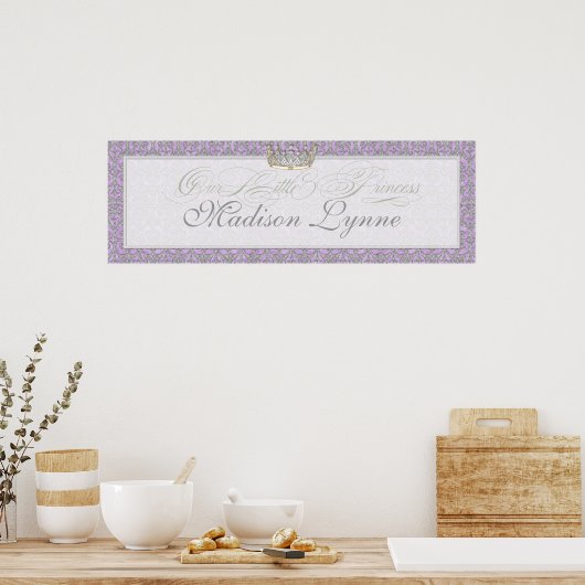 Royal Princess Crown Baby Girl Room Name Poster (Keuken)